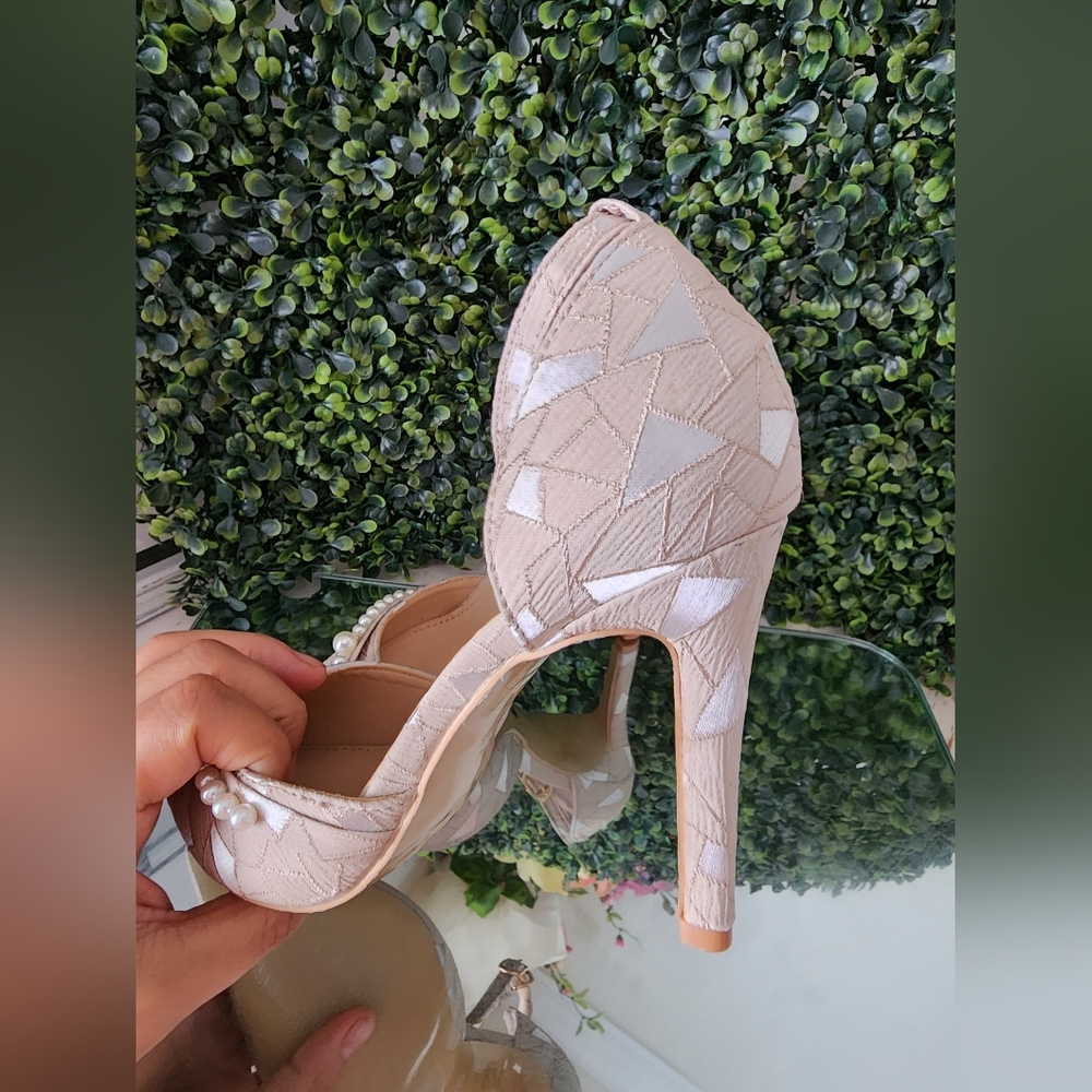 Geometric Pattern Ankle Strap Heel - image 4